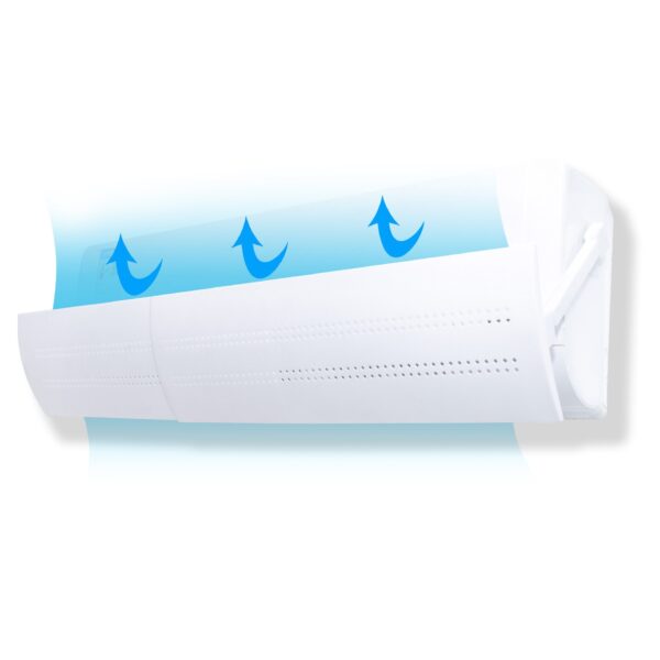 Deflector pentru Aer Conditionat, Flippy, Model A cu Brat Ajustabil si Orificii de Ventilare, Capac pentru Directionarea Fluxului de Aer si Reducerea Curentului Direct