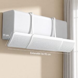 Panou Deflector Aer Conditionat, Flippy, pentru AC de Perete, Extensibil, Universal, Anti Suflu Direct, Fara Montaj, Alb