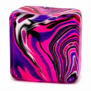 Cub Fidget 3D de Gheata, Flippy, Jucarie Antistres din Maltoza, 70 g, 3.5x3.5x3.5 cm, Comprimabil cu Revenire Lenta, Roz