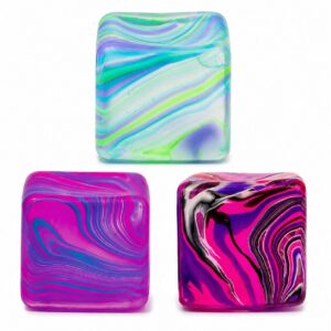 Cub Fidget 3D de Gheata, Flippy, Jucarie Antistres din Maltoza, 70 g, 3.5x3.5x3.5 cm, Comprimabil cu Revenire Lenta, Verde