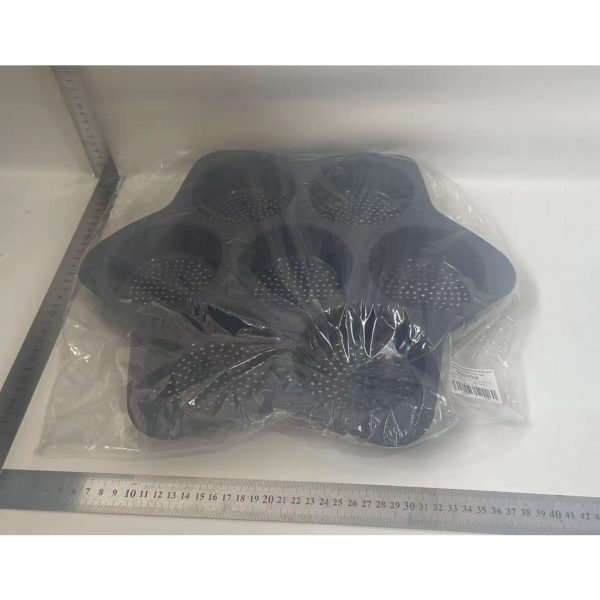 Forme de Silicon pentru Copt, Flippy, 7 Forme Rotiunde, pentru Burgeri si Prajituri, 38.5 x 4 cm, Negru