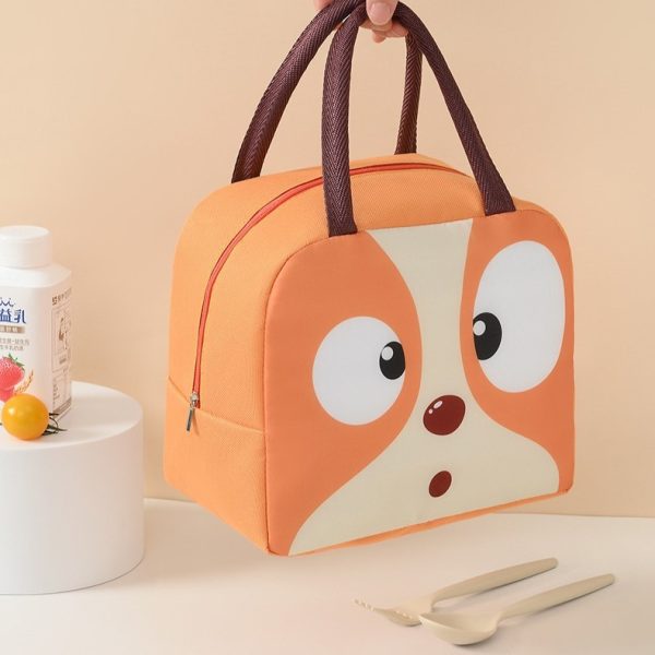 Geantă Frigorifică, Flippy, cu Desene Animat, Portabilă pentru Copii, de Prânz, din Pânză Oxford, 22x14x19 cm, Model Catelus, Maro