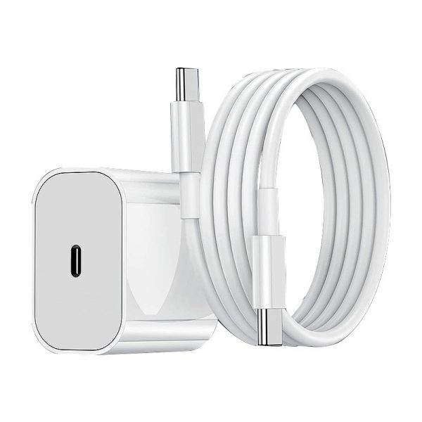 Incarcator Retea Fast Charge, Flippy, Incarcator Standard European PD30W, Compatibil cu iPhone 15/16, Cablu Fast Charge Inclus de 27W, 1m, Alb