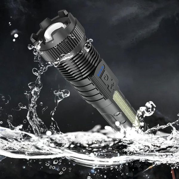 Lanterna LED  Flippy P50 mare, Incarcare USB,  10W, 2 Surse de Lumina,  16 x 3.8 cm, Negru