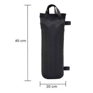 Saci de Ancorare Cort/Pavilion, Flippy, Set 4 Bucati cu un Buzunar,  Saci pentru Fixare Pavilion, 45 x 20 x 20 cm, Negru