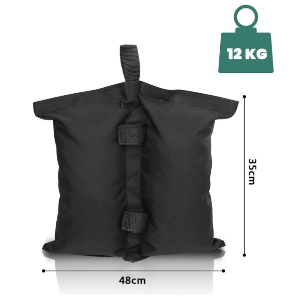 Saci de Ancorare Cort/Pavilion, Flippy, Set 4 Bucati, Saci cu 2 Buzunare pentru Stabilizarea Cortului, 48 x 35 cm, Negru