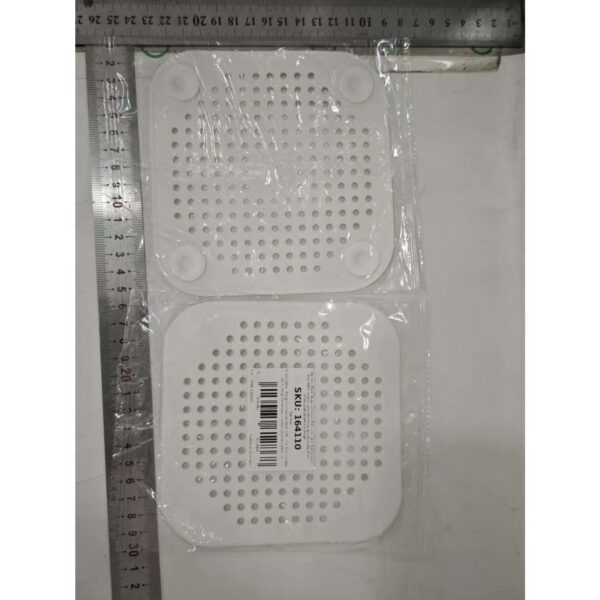 Filtru Chiuveta, Flippy, Anti-infundare, cu Ventuze, 14.5 x 14.5 cm, Flexibil, Alb