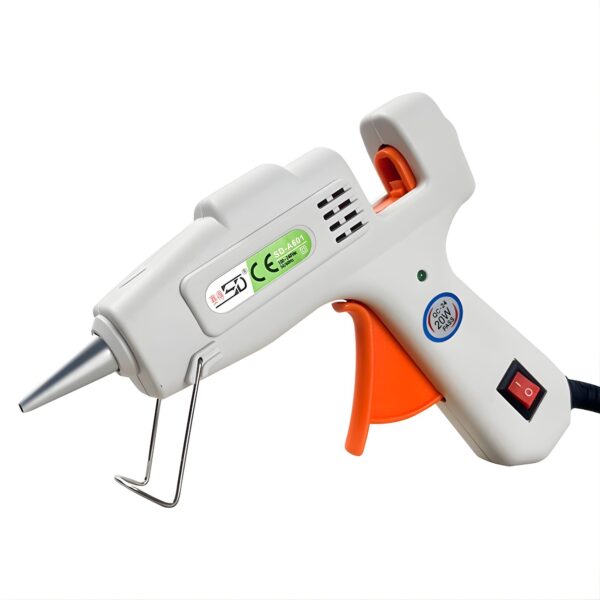 Pistol de Lipit cu Silicon la cald  20 W pentru Batoane 7 mm Duza din Aluminiu Anti-picurare Incalzire Rapida pentru Bricolaj Artizanat și Reparatii Alb