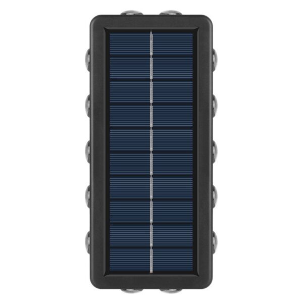 Lampa Solara  8+4 LED Lumina Alba/Calda din ABS+PC 8 x 17.7 x 3.7 cm Negru