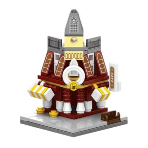 Set de Constructie  Jucarie Educativa STEM  120 Piese Model 3D +6 Ani Colectia Strada Comerciala Europeana 7.2 x 6.3 x 9.7 cm Bordo/Gri