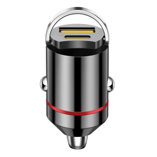 Incarcator Auto 2 in 1  Port USB Fast Charge QC3.0 si Type C PD 30W Negru
