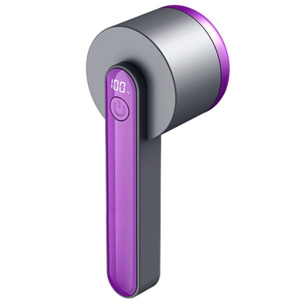 Aparat Pentru Curatat Scame Par Si Praf  Trimmer pentru Diferite Tipuri De Material Cu Lame Din Otel Inoxidabil Maner Ergonomic Incarcare Prin USB Negru Mov