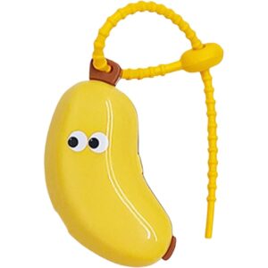 Capac Protector pentru Periuta de Dinti  cu Recipient Pasta de Dinti Portabil cu Agatatoare din Plastic 8.7 x 3 cm Galben/Maro