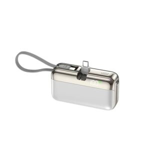 Baterie Externa  Power Bank Capsule 10000 mAh Design Compact Incarcare Rapida Compatibilitate Universala 9 x 5 x 25 cm Alb