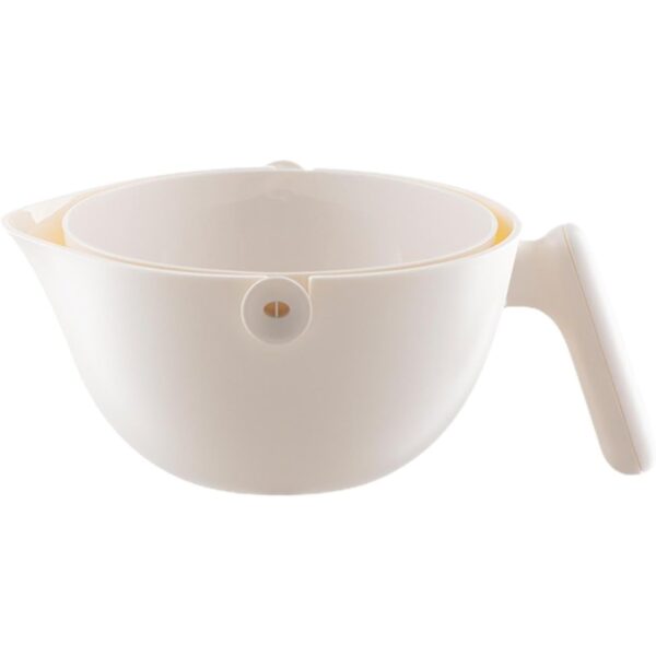 Bol cu Doua Straturi  pentru Fructe Legume cu Cos de Scurgere a Apei 2L din ABS+PP 29.9 x 22.5 x 11.8 cm Alb