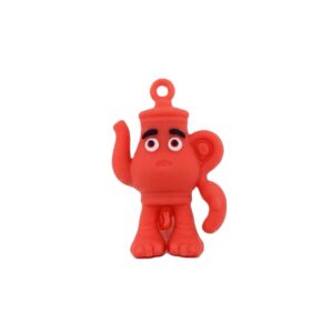 Breloc de Chei din Silicon  Figurina Brainrot Ceainic Sahur 4 cm Rosu