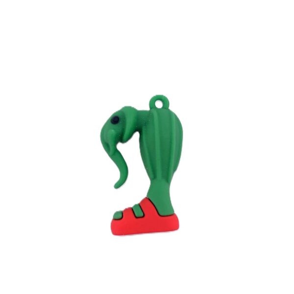 Breloc de Chei din Silicon  Figurina Brainrot Elefant Cactus Lirili Larila 4 cm Verde/Rosu