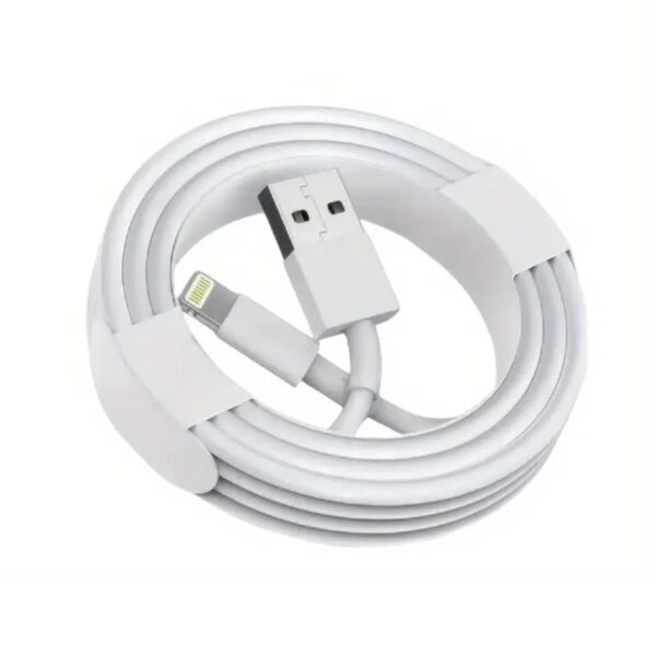 Cablu de Date Fast Charging  port USB-B Compatibil cu iPhone cu porturi de tip Lightning pentru Incarcare rapida 2A Lungime 3M Alb