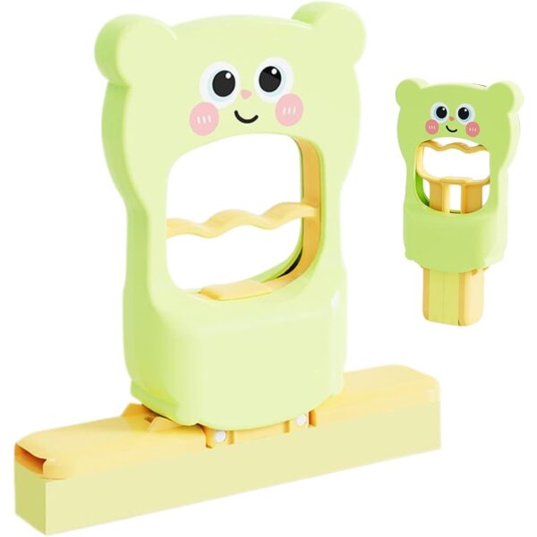 Mini Mop  de Mana Pliabil Model Ursulet din Plastic 9 x 15 x 15 cm Verde