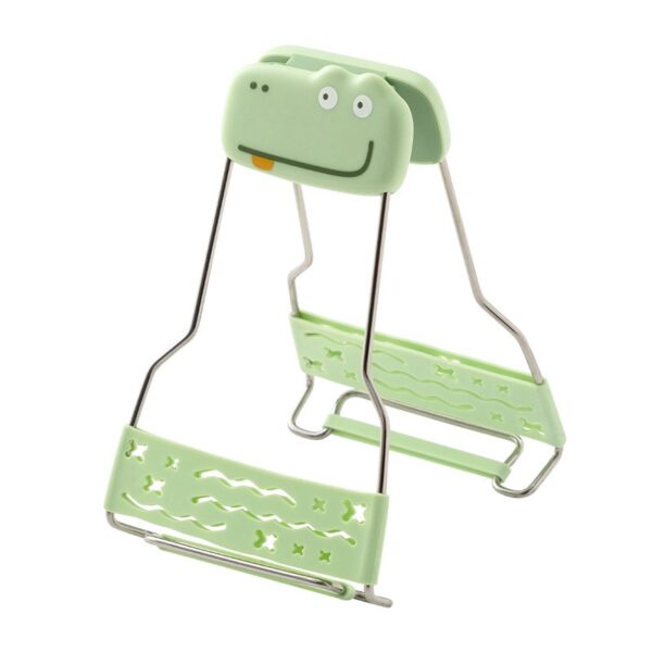 Clema pentru Boluri Creativa  Anti-Alunecare din Silicon de Uz Casnic Rezistent la Temperaturi Inalte Model Animat 19x12 cm Verde