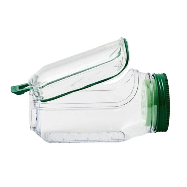 Container Caserola pentru Salata  Borcan pentru Salata din PP Gradat in ml 1L 19 x 10 x 10 cm Capac Verde Transparenta