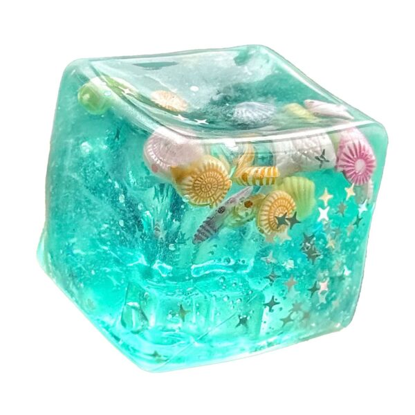 Cub Fidget 3D  Model Cub de Gheata Scoici Jucarie Antistres pentru Copii/Adulti Comprimabil cu Revenire Lenta 5x5x5 cm Turcoaz