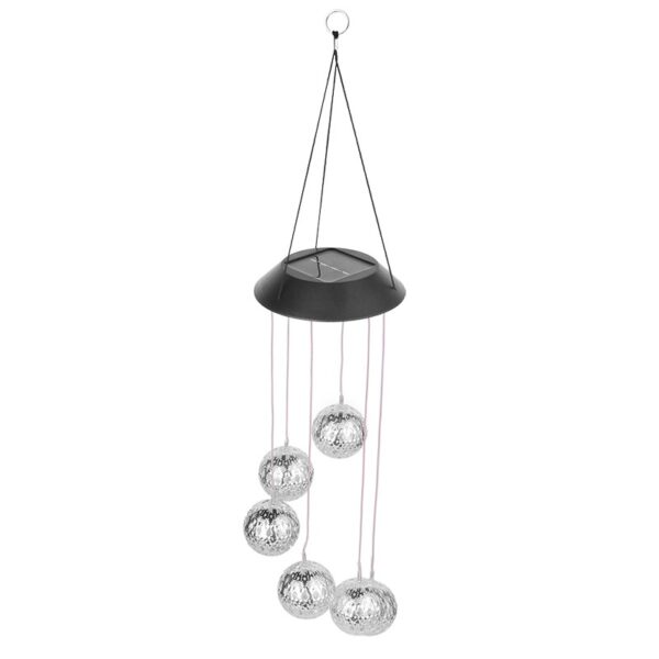 Lampa solara de tip decoratiune pentru gradina  model clopotel de vant  alb cald