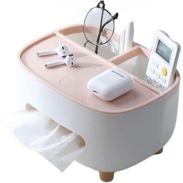 Suport pentru Servetele  Cutie Multifunctionala Design Minimalist ABS cu Suport pentru Obiectele Personale pentru Birou 21x12x12 cm Roz