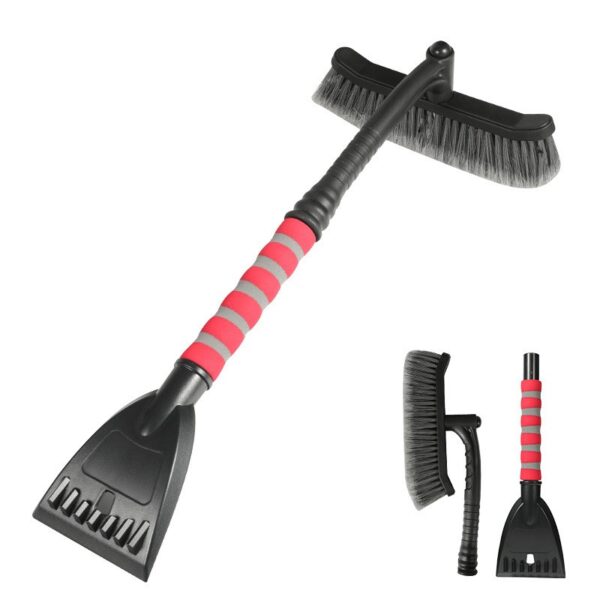 Perie de Zapada cu Racleta pentru Masina  Multifunctionala Rotativa Demontabila cu Maner Antiderapant Aluminiu Plastic Fragmentarea Ghetii de pe Parbriz Solutia pentru Iarna pentru Dezghetare 54x10.5x27 cm Rosie