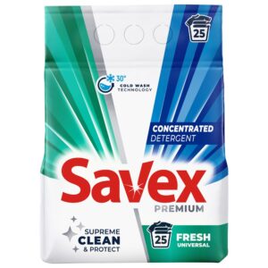 Detergent pentru Rufe Automat Savex 2 kg 2in1 Fresh 25 spalari