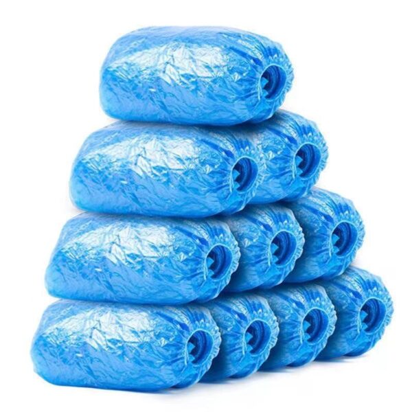 Set 100 Huse de Pantofi Impermeabile de Unica Folosinta  Universale Albastre pentru Zile Ploioase