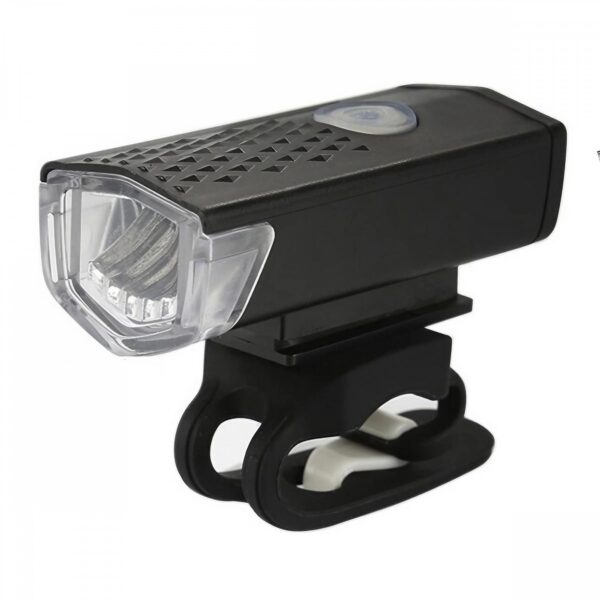 Far cu LED proiector pentru bicicletatrotineta  reincarcabil cablu USB inclus 3 moduri de lumina IPX4 Negru 6.5x2.9x2.3 cm