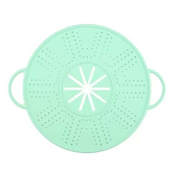 Capac Sita pentru Tigaie  28 inch Capac din Silicon pentru Scuregere Rezistent la Remperaturi ridicate Anti-Stropire Deflector de Ulei Verde deschis