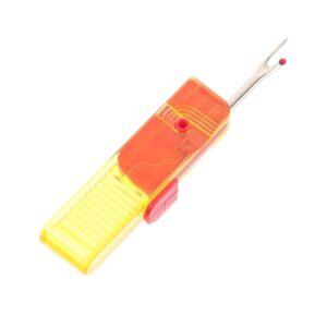 Dispozitiv pentru Descusut  Taietor de Etichete 1.7 x 7 cm Pliabil din Plastic Rosu/Galben