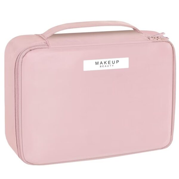 Geanta de Calatorie  pentru Cosmetice si Articole de Toaleta Material Impermeabil 2 in 1 Portfard Interior Detasabil 23 x 16 x 8 cm Roz