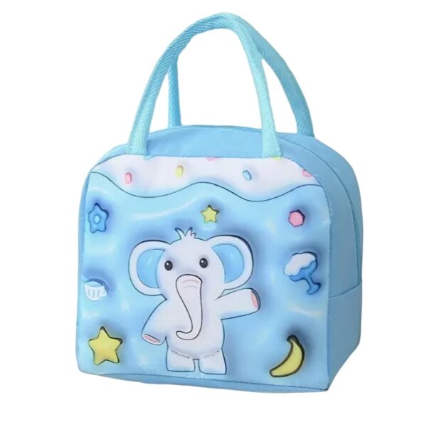 Geantă Frigorifică  cu Desene Animate 3D Portabilă pentru Copii de Prânz din Pânză Oxford 23x13x19 cm Model Elefantel Albastru