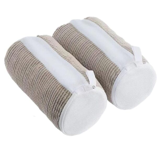 Geanta pentru Spalare Incaltaminte  pentru Masina de Spalat cu Fibre Pufoase in Interior cu Fermoar Curatare 360 de Grade 39x19 cm Gri deschis