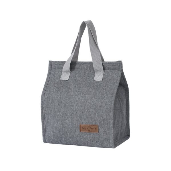 Geanta termoizolanta tip bento bag  camping cooler bag Aluminiu 22.5 x 13 cm 3.3 L gri
