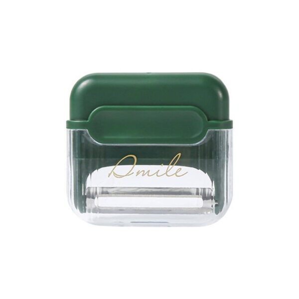 Decojitor/Curatator manual de legume si fructe  portabil cu magnet doua lame Inox Verde 6.7x6x1.6 cm