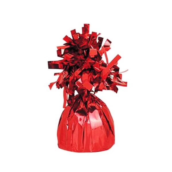 Greutate pentru Baloane cu Heliu  din Folie cu Franjuri 170g 13 x 5 x 3 cm Rosu