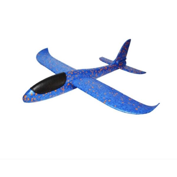 Avion planor din polistiren in punga  lungime 47 cm  Albastru