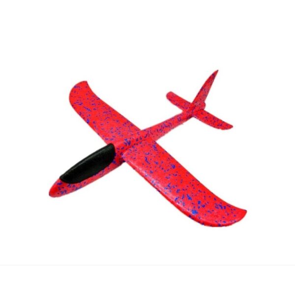 Avion planor din polistiren in punga  lungime 47 cm  Rosu
