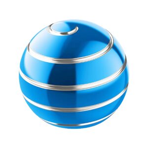 Sfera Fidget Spinner Metalic  Corp Aliaj Zinc Rulment Inox Jucarie Antistres pentru Focus si Relaxare Diametru 40 mm Gadget pentru Birou Scoala Cadou pentru Copii si Adulti Albastru