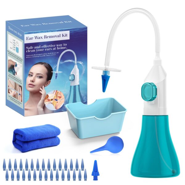 Dispozitiv de Curatare Urechi  pentru Indepartare Ceara Accesorii Incluse din ABS+PC Verde