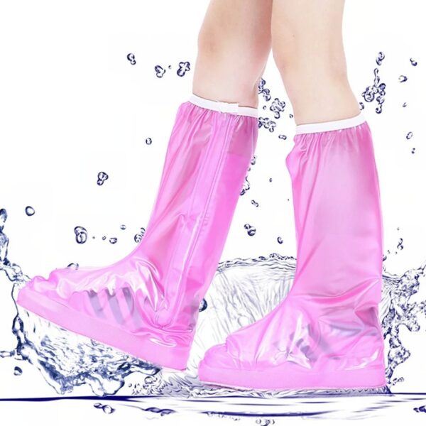 Protectie Incaltaminte pentru Ploaie si Noroi  Impermeabila Talpa Antiderapanta cu Fermoar si Capsa Inaltime 40 cm Marime L 38-39 Roz