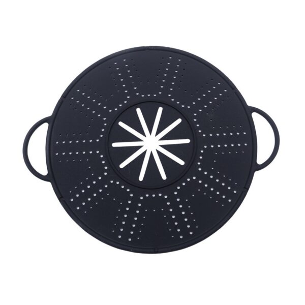 Capac Sita pentru Tigaie  28 inch Capac din Silicon pentru Scuregere Rezistent la Remperaturi ridicate Anti-Stropire Deflector de Ulei Negru