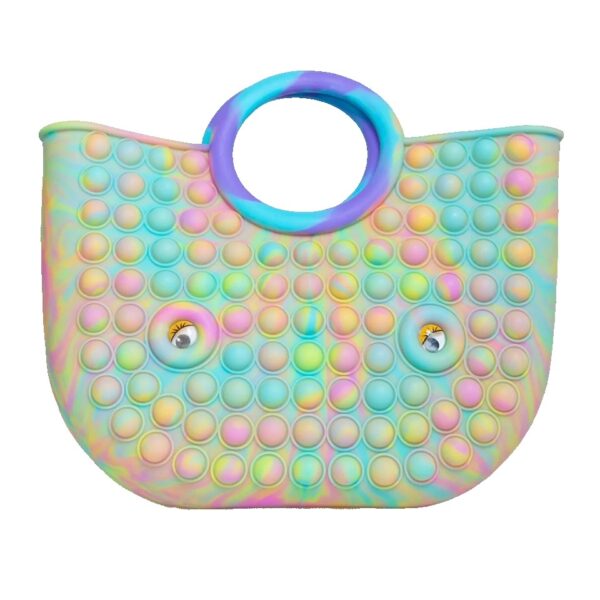 Jucarie Antistres  Tip Pop It Now and Flip It Geanta din Silicon 28 cm Multicolor
