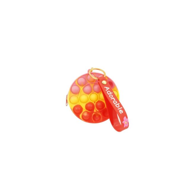 Jucarie antistres din silicon  Pop It Now and Flip It Portofel rotund Rosu/Galben