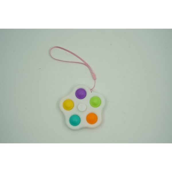 Jucarie antistres simple dimple fidget toy spinner cu 5 buline Alb