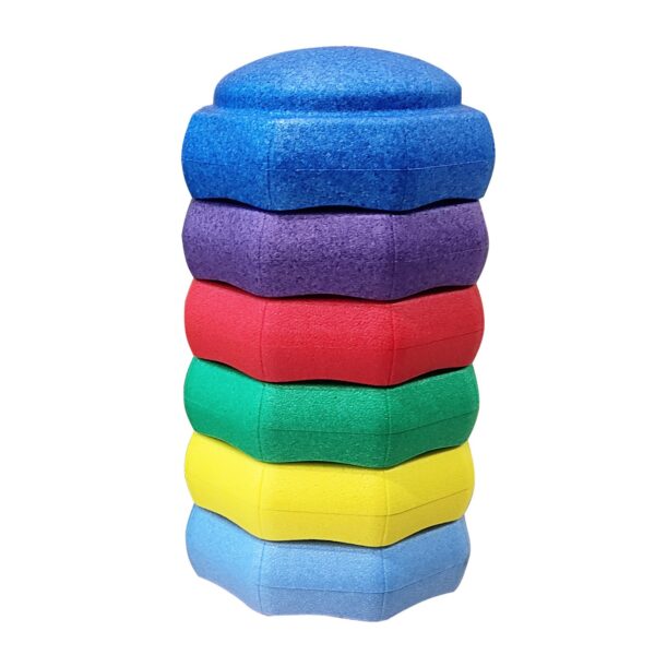 Jucarie de Echilibru  Tip Stepping Stones 6 Piese din Spuma pentru Miscare Sarituri Prindere 28 x 28 x 50 cm Model 5 Multicolor